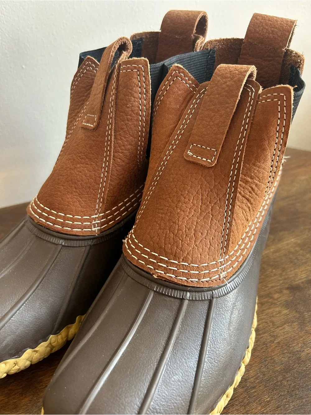 Women’s L.L Bean Chelsea Brown Leather Boots size 8.5 Outdoor Rain Like New - Picture 6 of 16